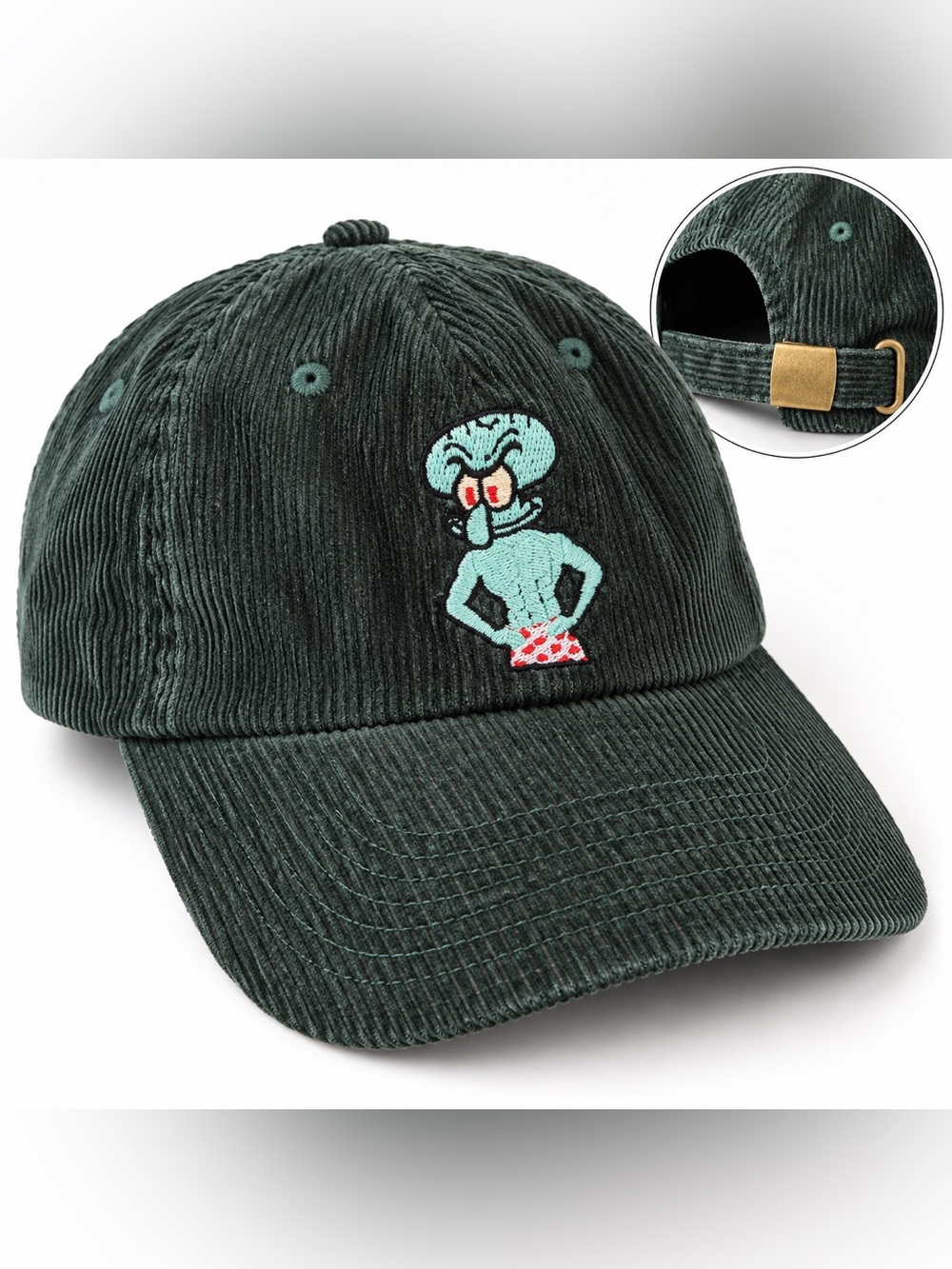 Curly Fries Closet Handsome Squidward Corduroy Embroidered Dad Hat